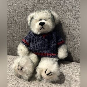 TY grey Bear with grey sweater 1993